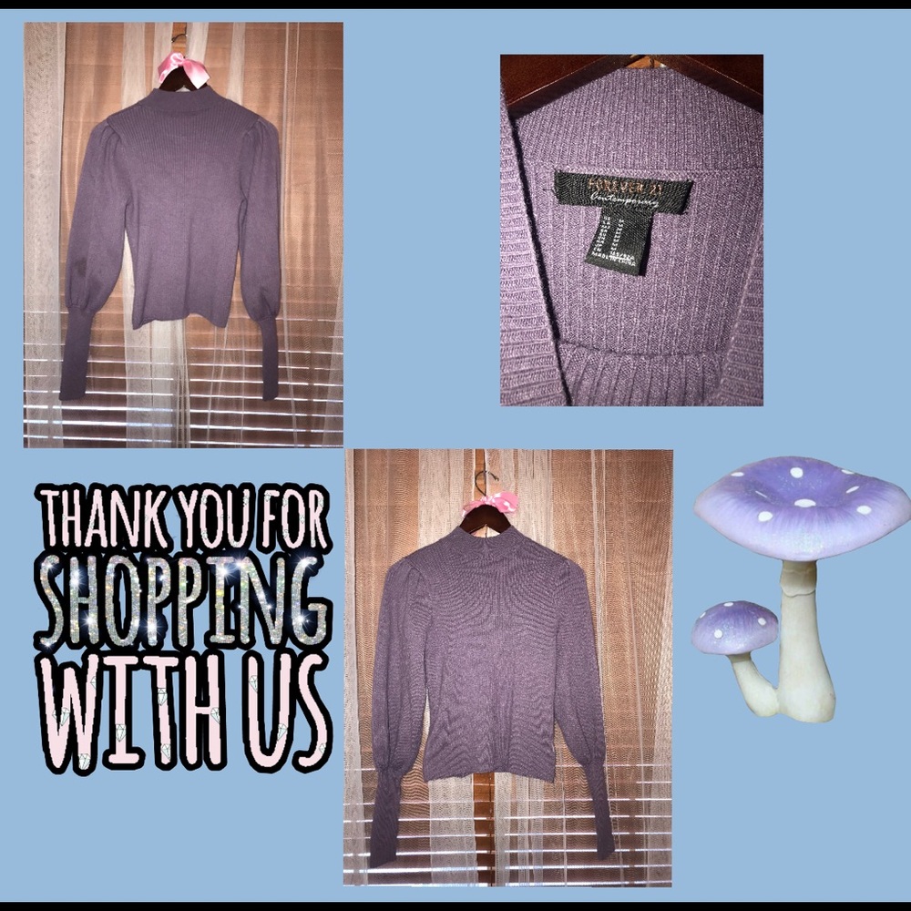 Long sleeved Purple crew neck